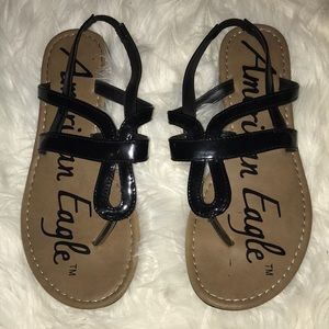 American Eagle Black Strappy Sandals